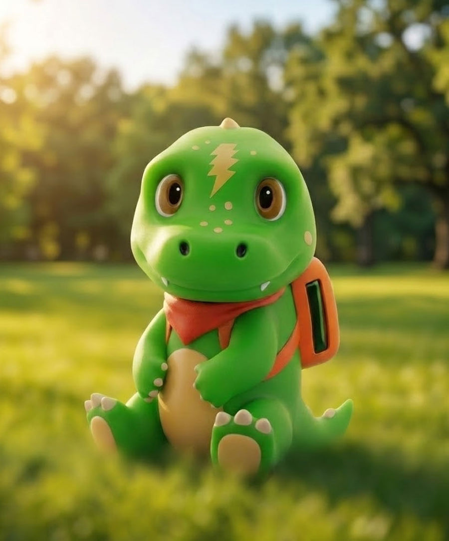 Dax the brave dino water bottle accessory