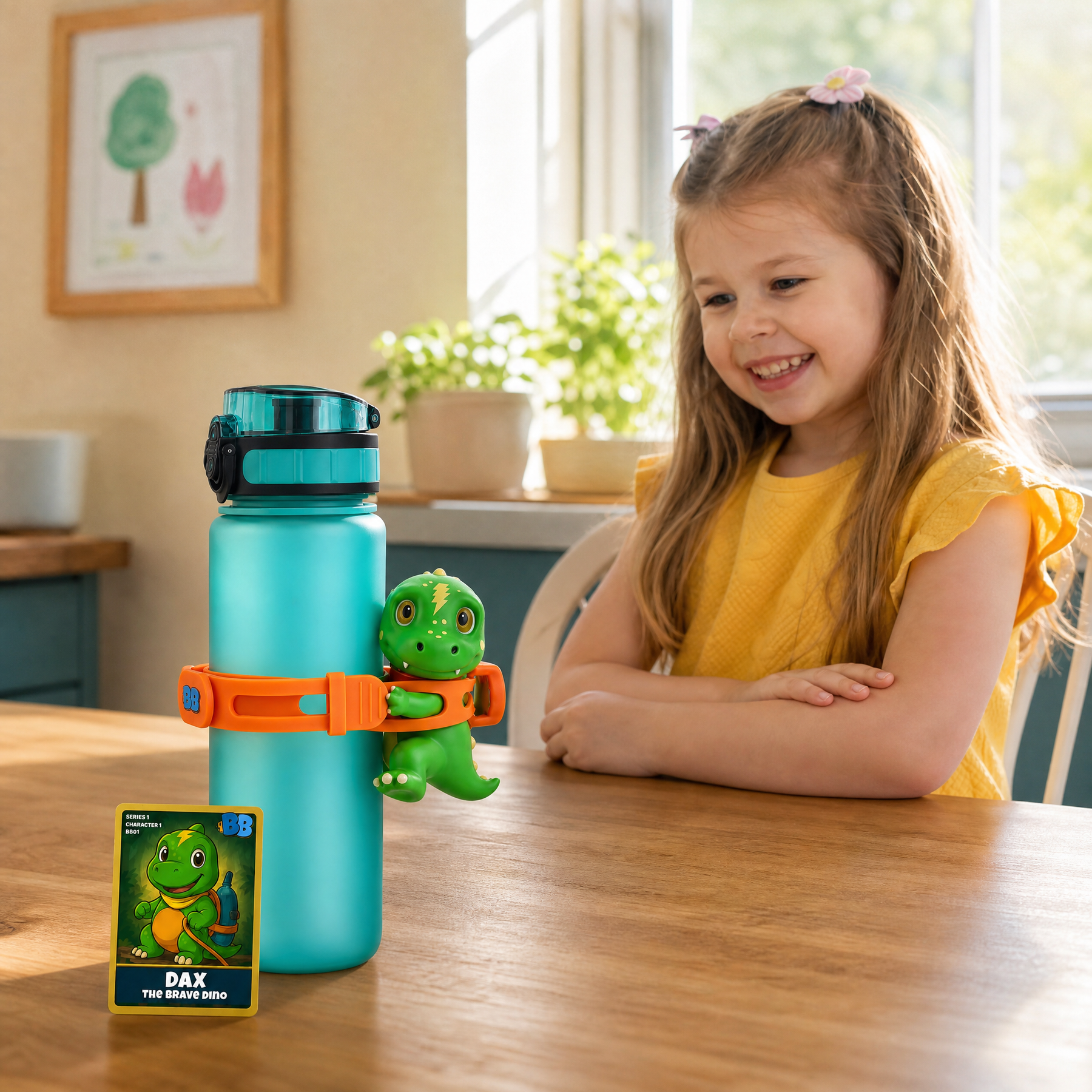 Dax the Brave Dino | Kids Water Bottle Buddy | BottleBuddies HQ